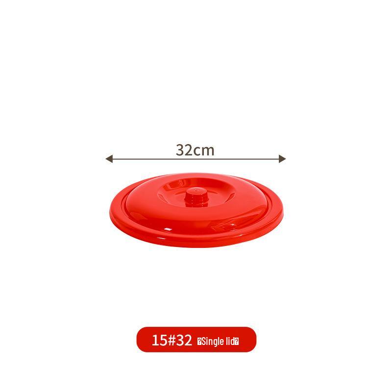 Durable Red Plastic Water Bucket with Lid - Thick and Strong Household & Commercial Cleaning Storage Bucket