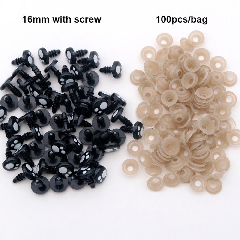 100pcs 8-16mm Flat Circle Bear Foot Eyes 2Styles Animal Puppet Crafts  For White Bear Doll