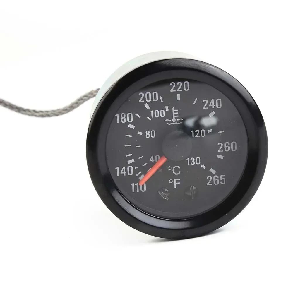 Indicator de temperatură a apei de 2 inci cu senzor 130 ℃/265 ℉ Senzor de temperatură ABS + accesorii metalice Nou practice
