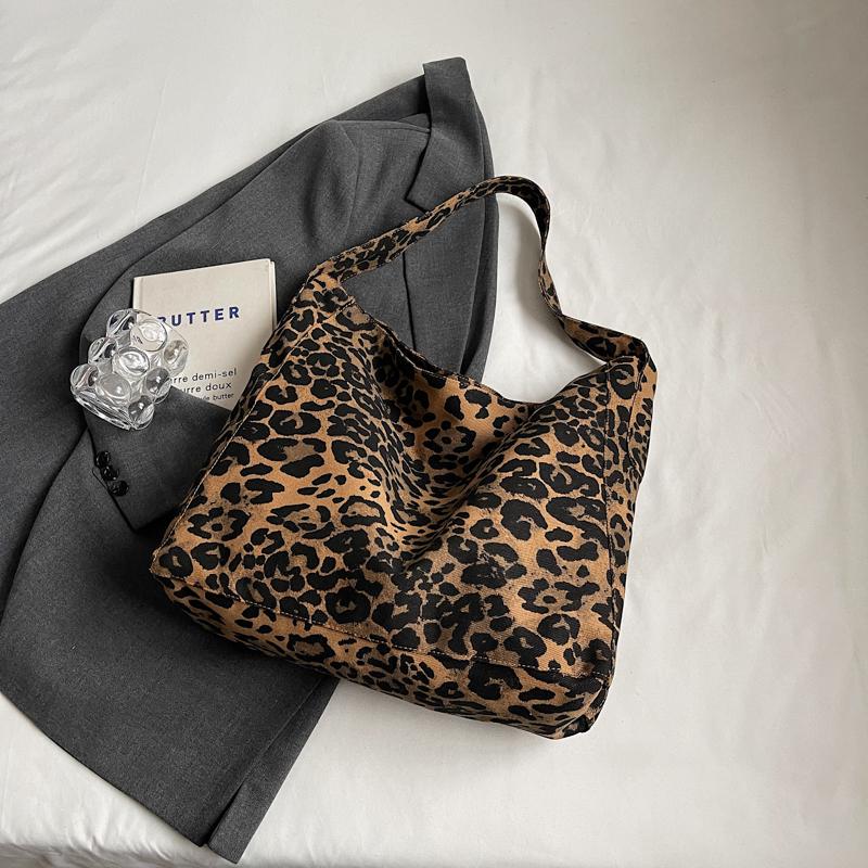 Large Capacity Leopard Print Bag Shopping Bag Women's Shoulder Bag Tote Bag
