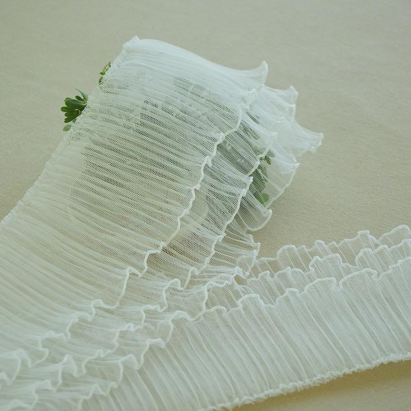 

1M Three Layer Pleated Chiffon Lace Ruffle Trim Needlework Ribbon DIY Sewing Dresses Fluffy Skirts 15CM Wide Lace Trim 1M