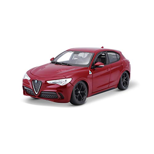 Bburago 1/24 Alfa Romeo Stelvio Red Diecast Model Car, Finished Product, 1:24 Alfa Romeo Stelvio 18-21086 RD