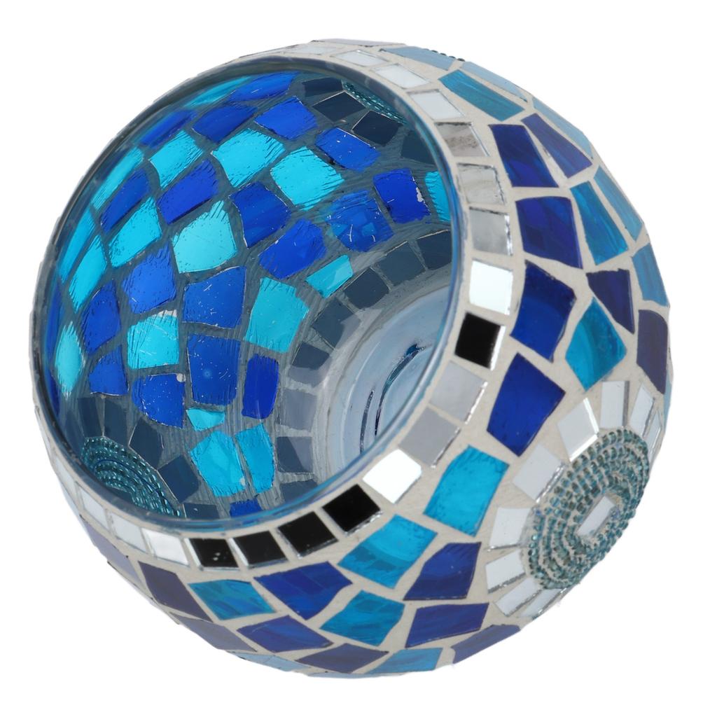 Tealight Candle Holder European Style Blue Ocean Theme Blue Green Reflected Light Glass Candle