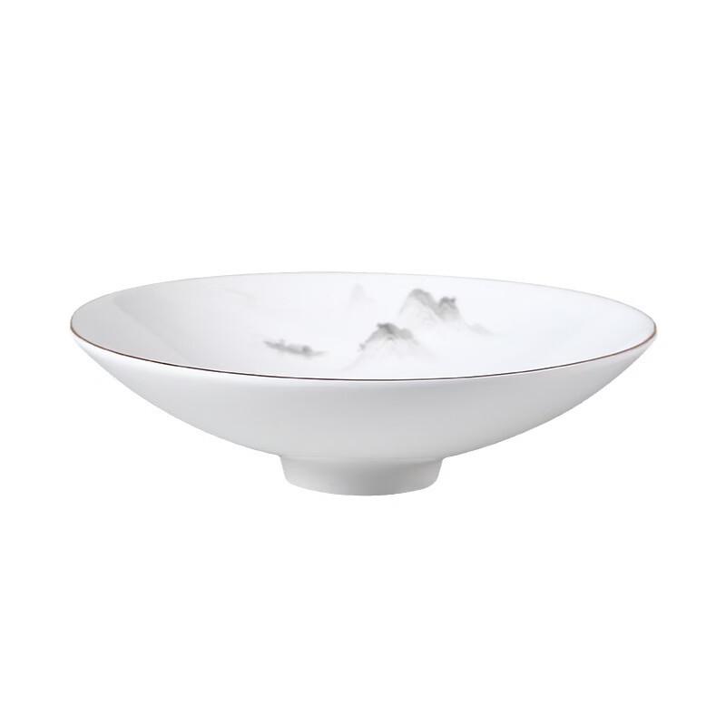 

Artistic Irregular Gold Rim Shallow Serving Dish