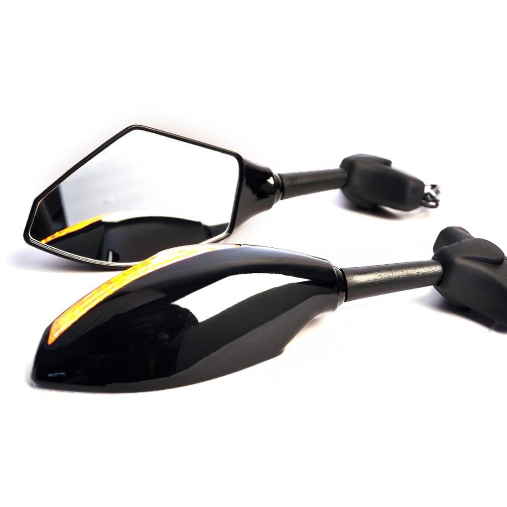 

1 пара мотоциклетных зеркал заднего вида со светодиодными указателями поворота для Yamaha YZF R1 R6 2000-2008 YZF R6S 2006-200 YZF R6 1999-2008 CB60