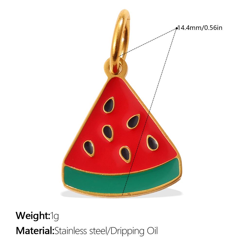 2026 Creative Simple and Versatile New Small Fresh Pendant Colored Dripping Strawberry Apple Cute Pendant Female