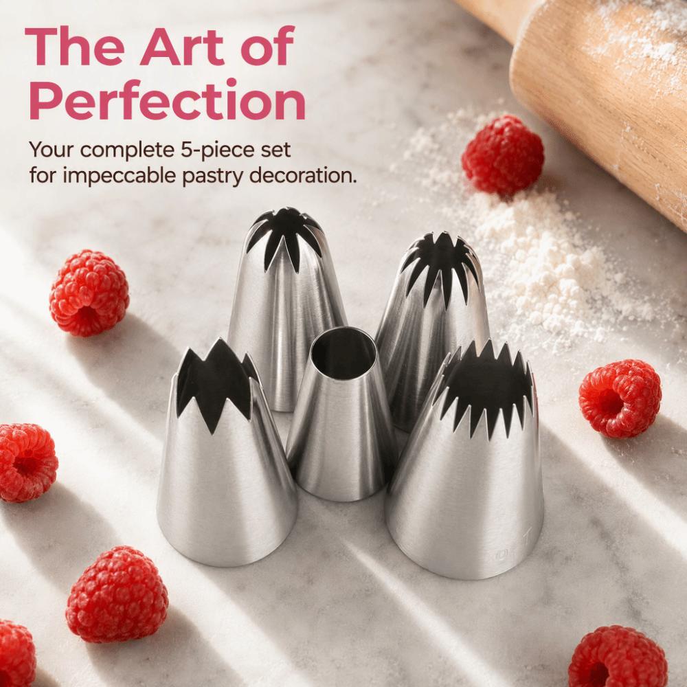 5PCS Assorted Shapes Pastry Icing Nozzle Cake Decorating Tip  Cupcake Cake Cookie Baking