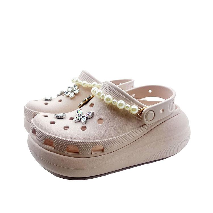 Crocs Broken Cocoon into a Butterfly EVA Sweet and Cute Decorative Buckle Hole Shoes Unisex Pink Style