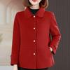 Middle Age Women's Wool & Blends Coats Plus Size Autumn Elegant Loose Outerwears Lady Jackets