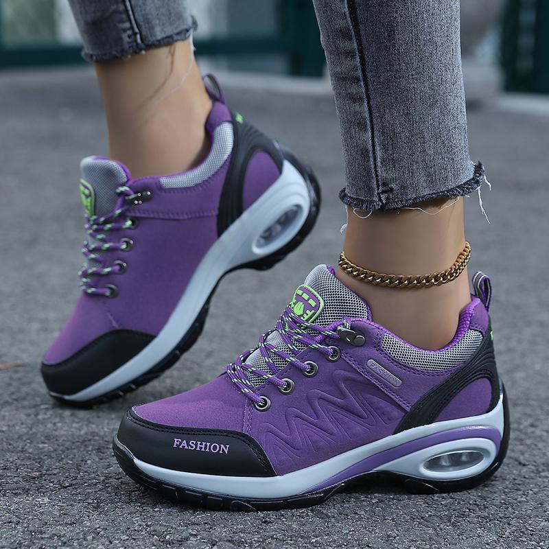 

Женские кроссовки с воздушной подушкой для бега, увеличивающие рост, с мягкой подошвой, амортизирующие, спортивные, универсальные, на платформе, повседневные туфли, новинка осени 2025 года, обувь с воздушной подушкой 42 фиолетовый