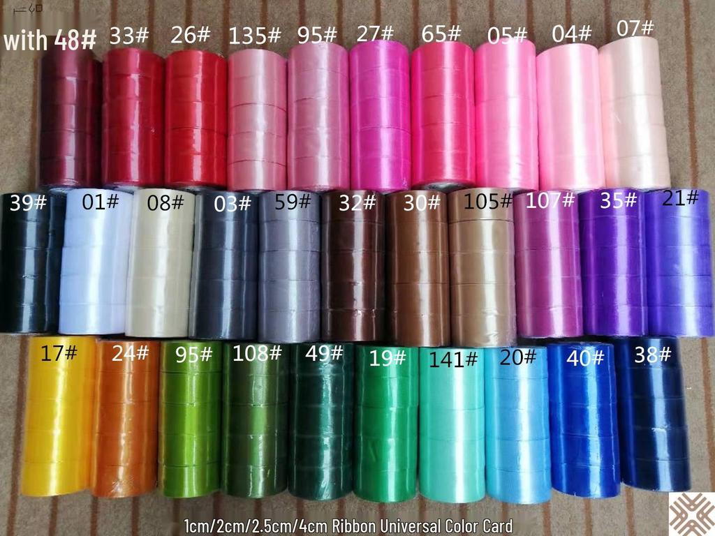4cm Solid Color Satin Ribbon for Floral Art and Gift Packaging