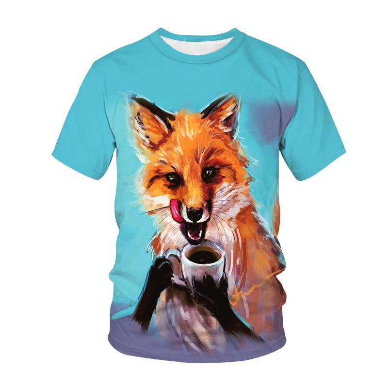 Kawaii Animals Foxes 3D Printed Kids T Shirt Fashion Casual Cartoons T-shirt Boys Girls Children's Clothing for Girls