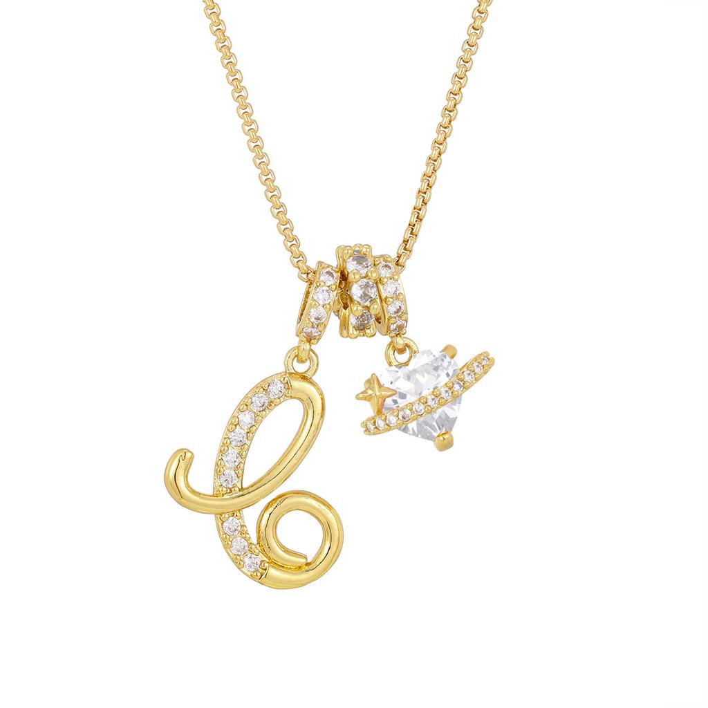 Cross-border necklace dopamine 26 English letter necklace girl light luxury niche high-end Amazon pendant jewelry