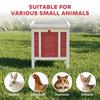 Wooden Rabbit Hutch 51 x 42 x 43 cm, Red