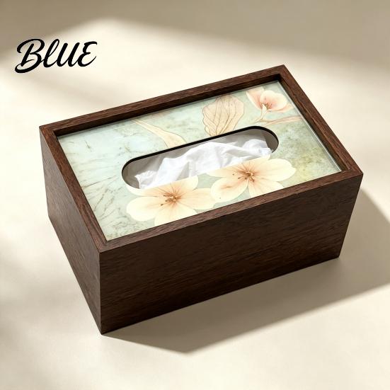 Bathroom Tissue Case Wooden Box Cover Rectangular Paper Towel Dispenser Decorative Napkin Storage Dining Room Holder Organizer for Office Desk Home