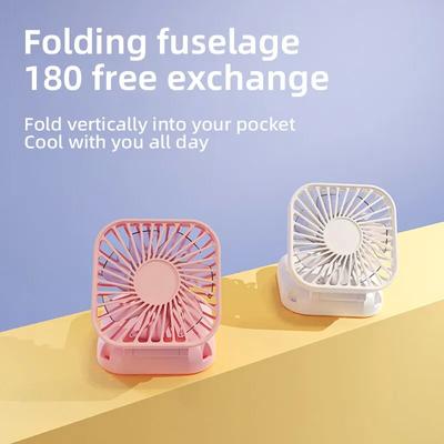 Handheld Electric Mini Fan Strap Type Portable Air Conditioners Folding Camping Mirror USB Rechargeable Small Fan Desktop