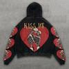 Spring and Autumn American Retro Skull Skull Skeleton Series 3D Digital Printing Trend Hoodie Sweater
