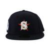 New Era Cap 59FIFTY Seattle Mariners MLB COOPERSTOWN KELLY GREEN BOTTOM FITTED CAP Navy SEATTLE MARINERS Cooperstown Hat 5950 Sz 7-38 [Used]