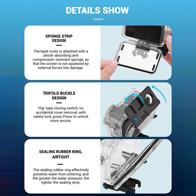 Underwater 45M Waterproof Case Diving Housing Protective Shell For DJI OSMO Action 5Pro Action 3 4 Sports Camera Accessories
