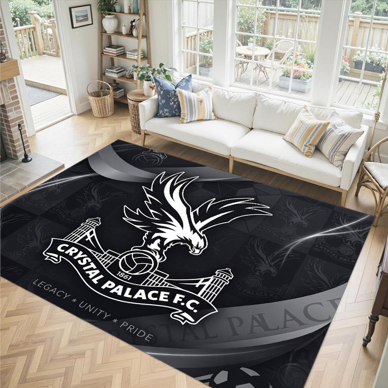 Crystal Palace Football Design Crystal Velvet Carpet Cozy Non?Slip Printed Rug For Bedroom Living Room Entrance