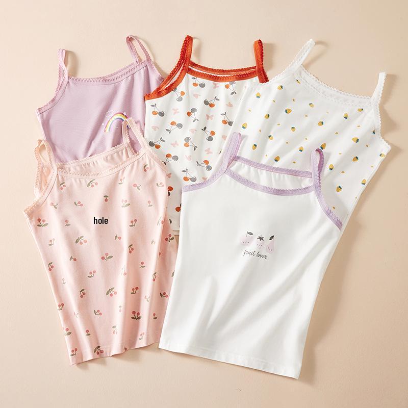 A-Class Summer Pure Cotton Antibacterial Tank Top for Girls and Infants