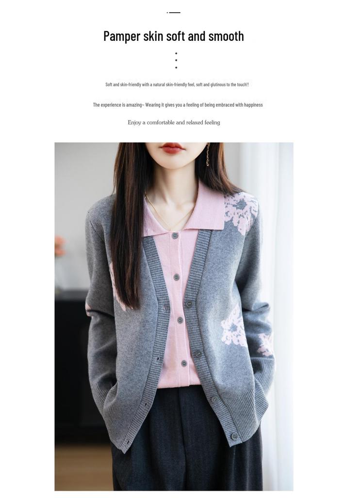 Retro Women's Knitted Cardigan – Exquisite, Loose, Early Autumn Slimming Jacket