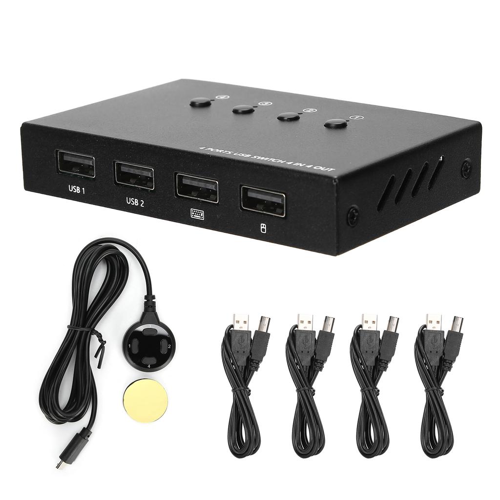 USB Switcher Printting Sharer Keyboard and Mouse Computer Supplies 4 Imports 4 Exports