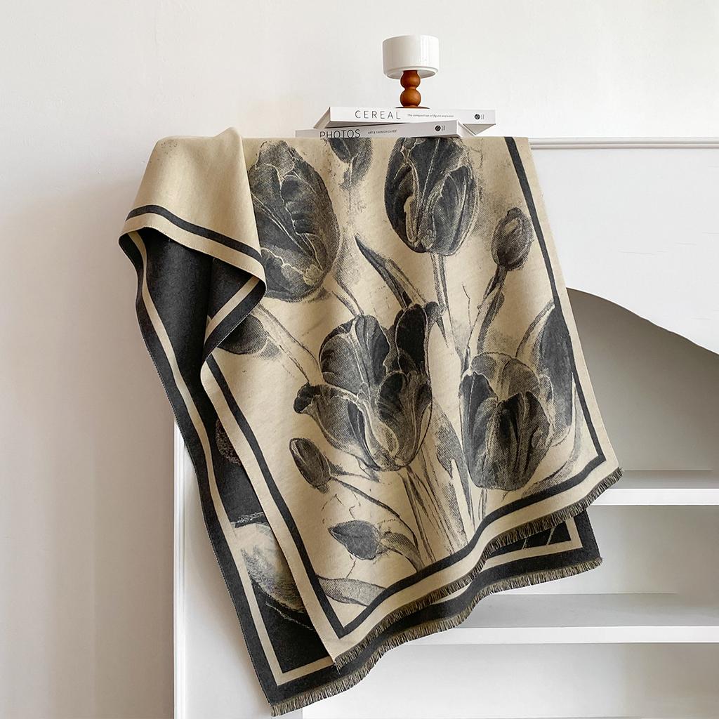 tulip scarf femininity high sense imitation cashmere scarf versatile warm coat