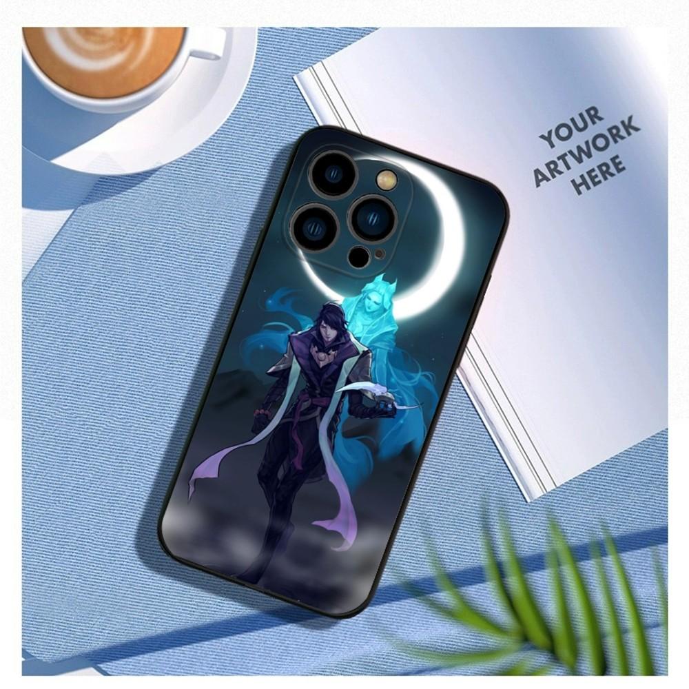 Game L-LOL Aphelios Phone Case For iPhone15,14,13,12 Mini 11 Pro XR,X,XS,MAX 7,8 Plus Silicone Cover Soft Black
