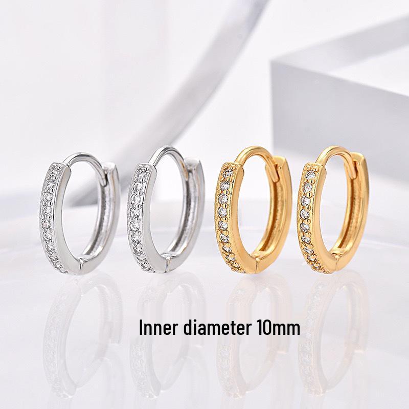 Elegant Zircon Geometric Ear Cuffs: European & American High-End Fashion Accessories for Women