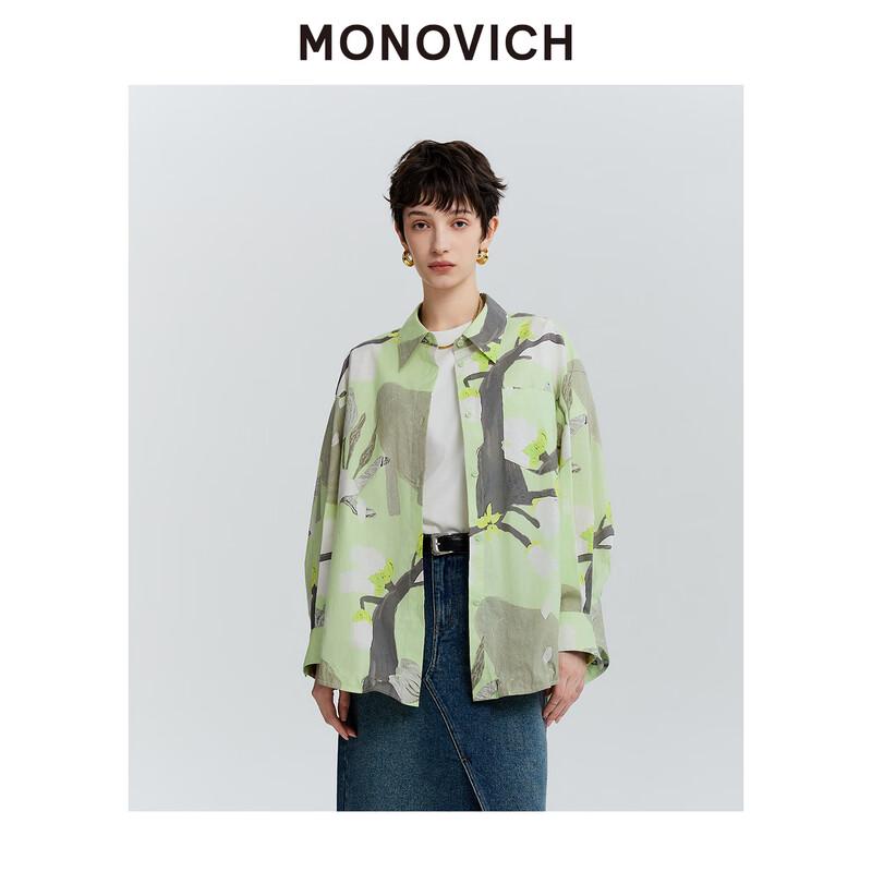 MONOVICH Women s Casual Resort Solid Long Sleeve Shirt L