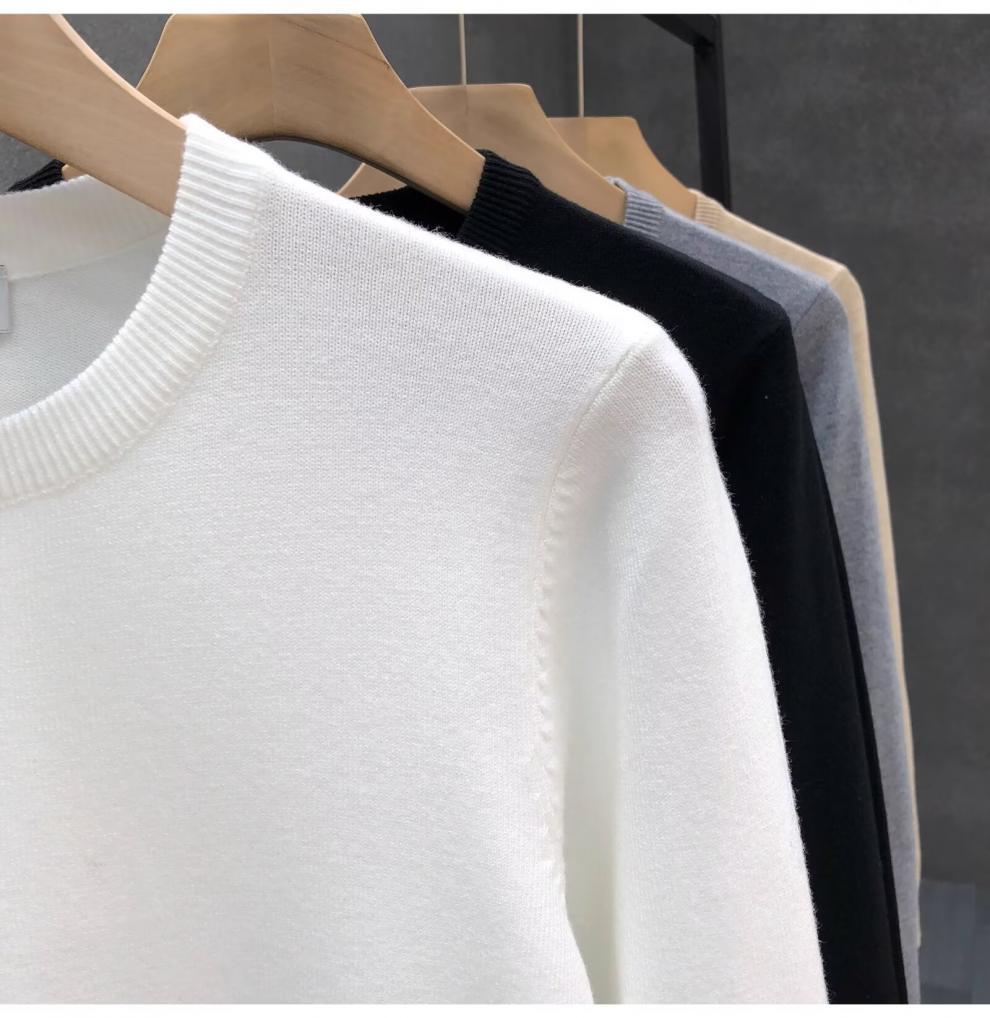 Men's Slim Fit Round Neck Warm Knitwear Pullover for Autumn and Winter