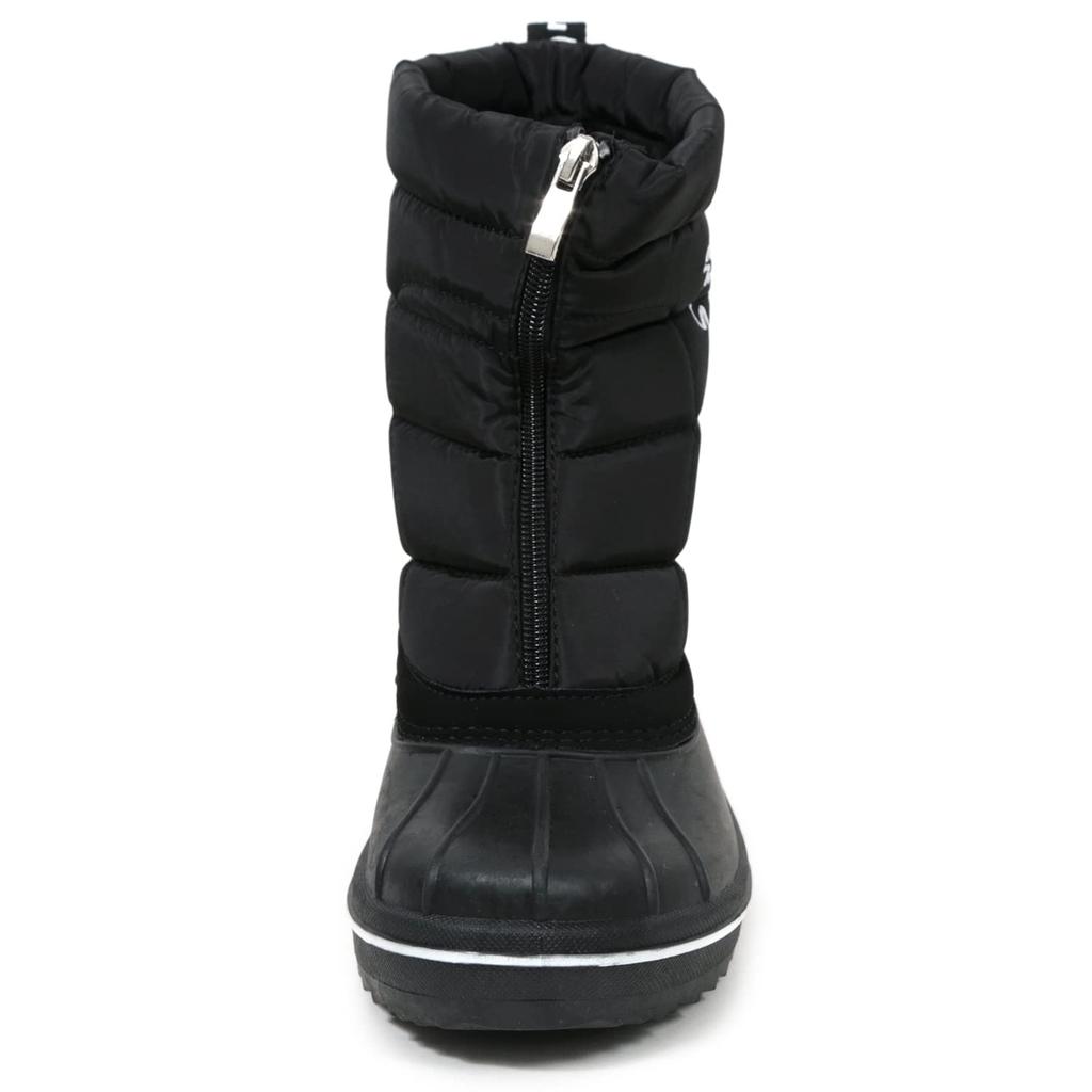 Mozu Bean Down Boots with Inner Boa and Center Zipper, Women's, Black, Size 24cm