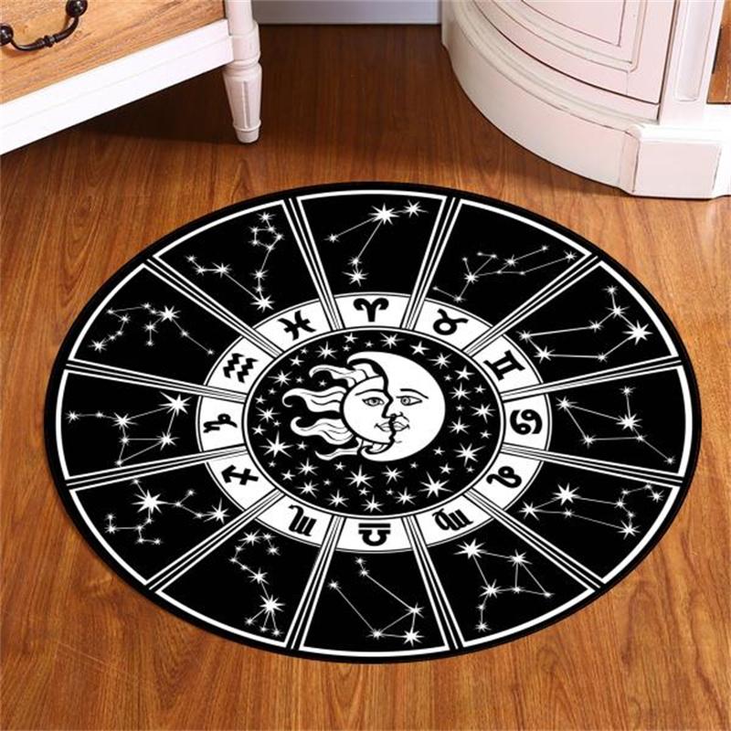 

Противоскользящий круглый коврик для домашнего декора, коврик для стула для спальни, римский ковер с узором, круглый ковер 40