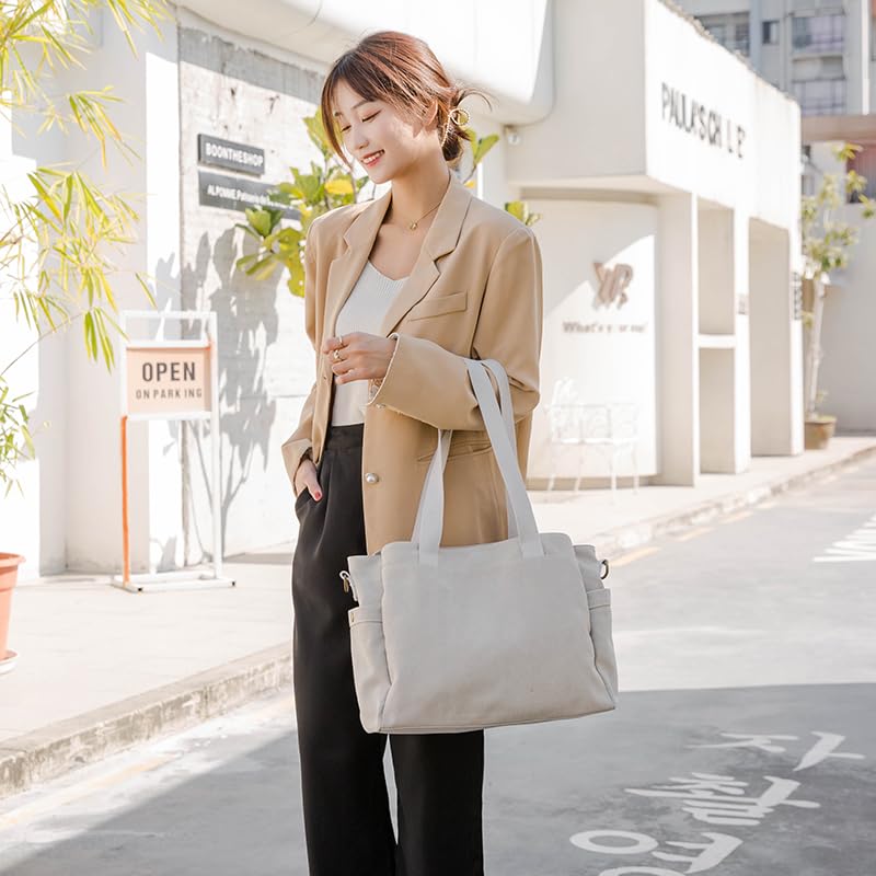 Geantă Tote Mare Multifuncțională Pânză Ușoară Mare pentru Femei și de Umăr Crossbody Pânză Tote Umăr Școală [Yocipa] Geantă, Geantă, Poșetă, Capacitate,