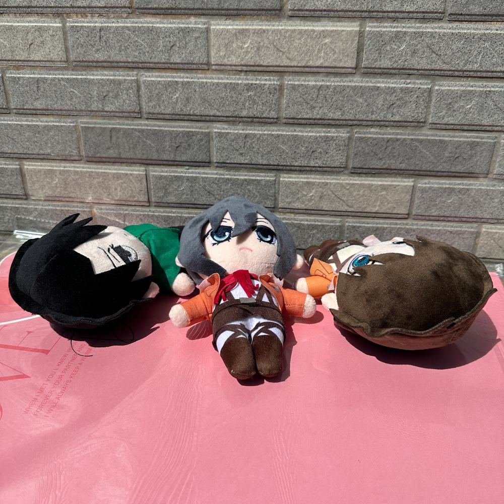 Anime Attack On Titan Plush Toys Doll Kawaii Levi Eren Mikasa Cute Kawaii Collection Green Stuffed Doll Birthday Gifts for Kids