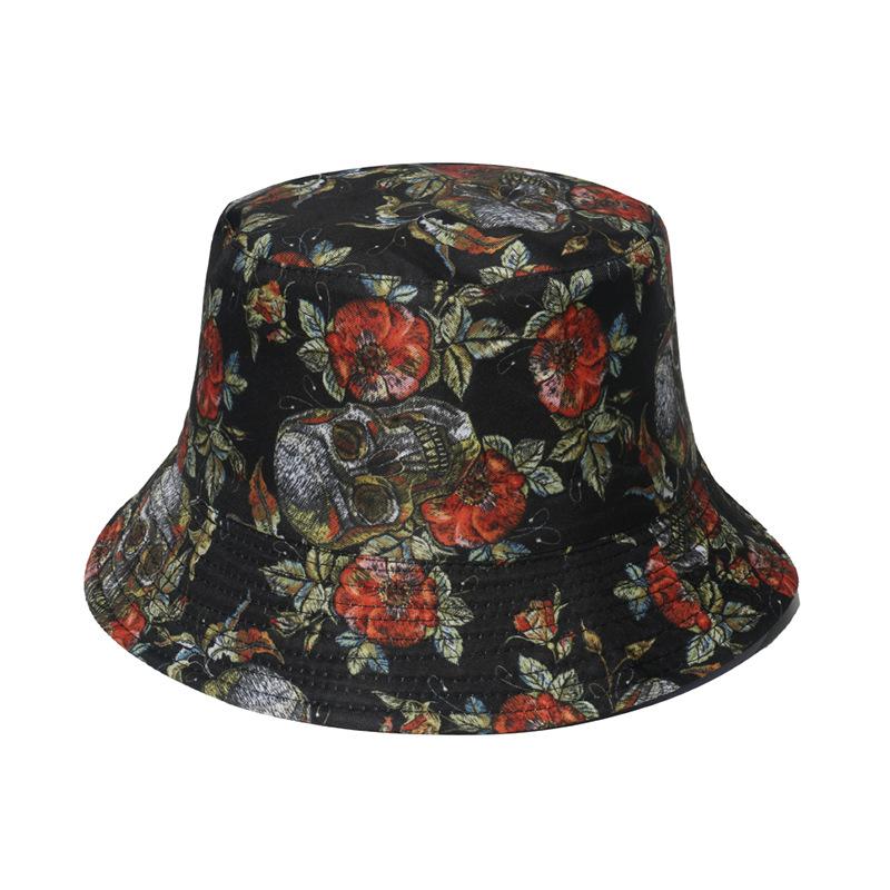 Fashionable Ghost Head Hole Head Fisherman Hat Hip-Hop Basin Hat Trendy Sun Shading Hat Warm Hat