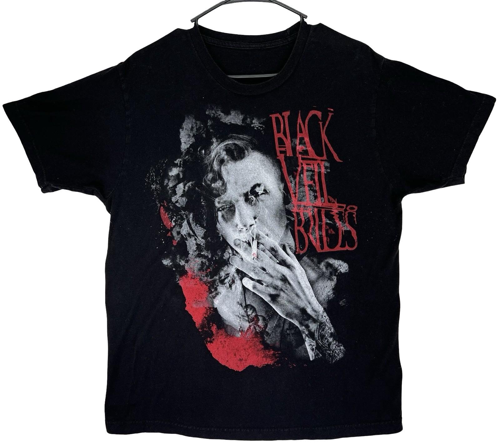 Vintage Black Veil Brides Band Rock Tour Tee 2000s Smoking Black T Shirt Large L Unisex T-Shirt S