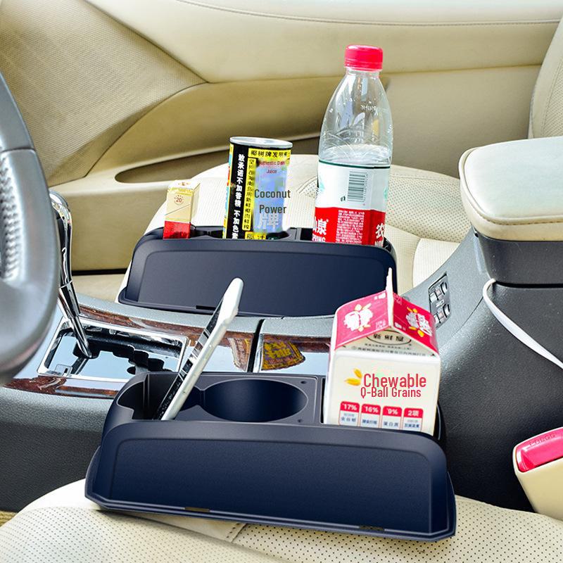Car Seat Water Cup Holder with Armrest and Storage Box