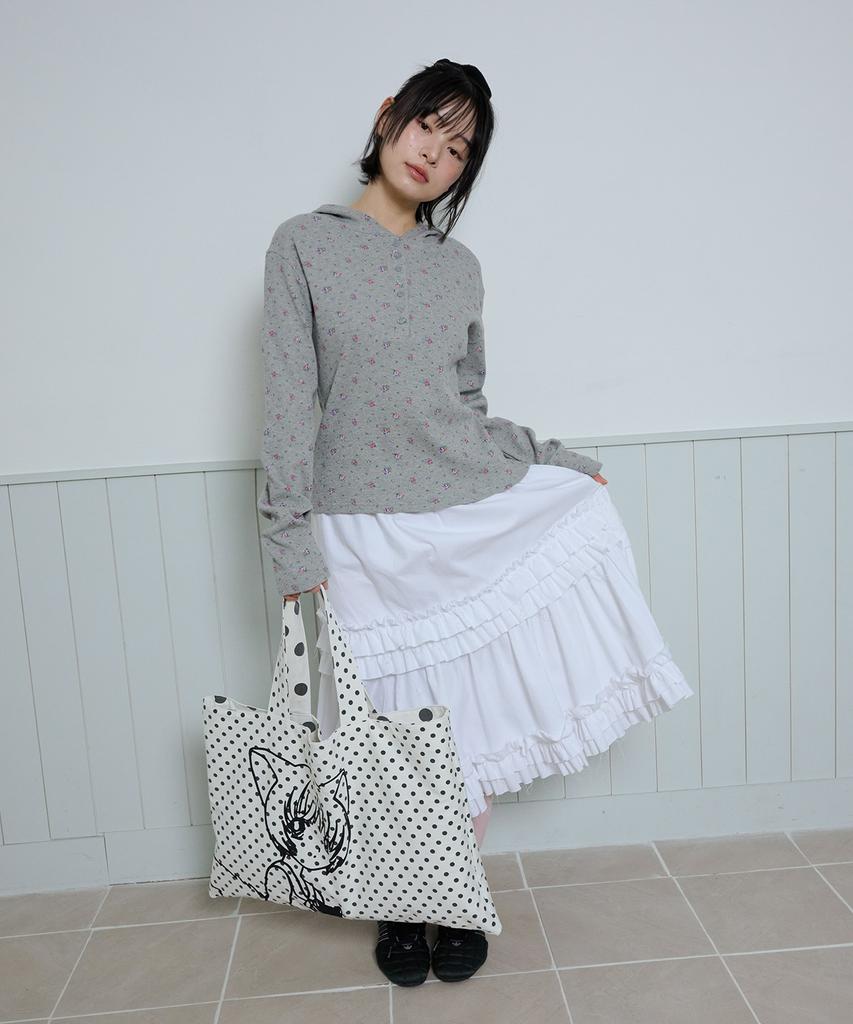 Isjabaibeu Ruffle Point Skirt - White