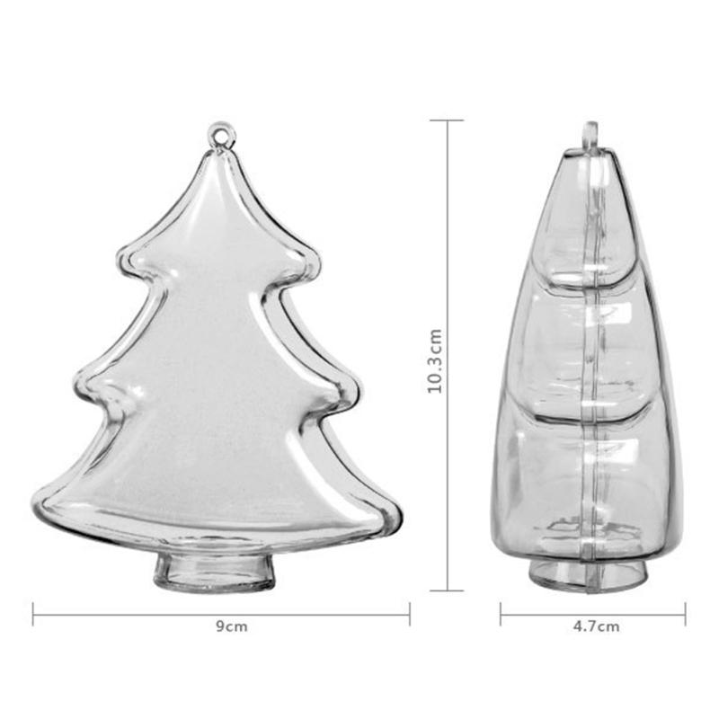 Transparente, hohle Plastikkugel, die als Weihnachtsdekoration für Süßigkeitenschachteln und zum Aufhängen ewiger Blumen verwendet wird.