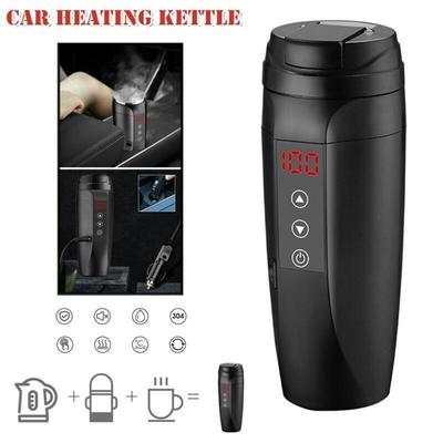 12v 24v copo de aquecimento do carro chaleira elétrica aço inoxidável controle temperatura inteligente toque display lcd viagem caneca café mais quente