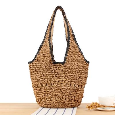 Nouveau sac tissé en paille d'été pour vacances décontractées à la mer plage utilisation quotidienne trajet décontracté sac à bandoulière grande capacité pour femmes sac