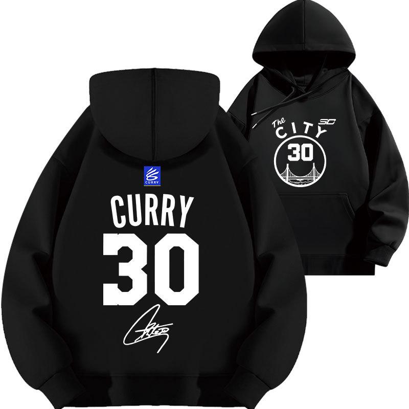 2025 Curry #30 Warriors Hoodie - Thickened Velvet Basketball Sport Top