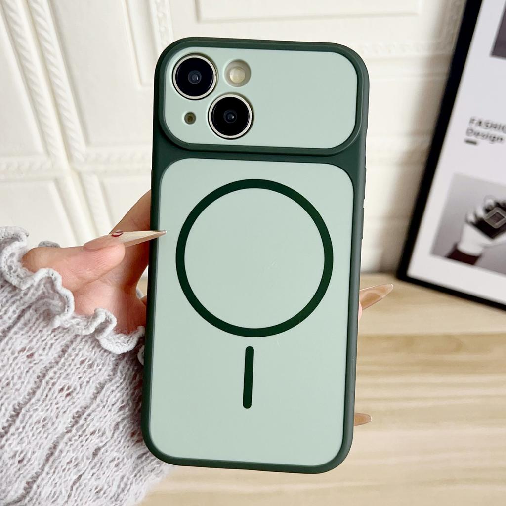 For iPhone 15 Case Compatible with MagSafe Dual Color Skin Touch TPU PC Shockproof Phone Cover