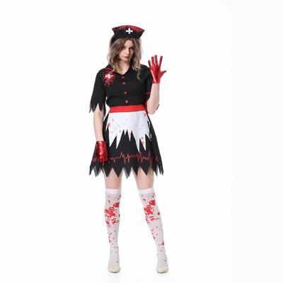 Halloween Thriller Horror Bloody Nurse Zombie Demon Party Costume