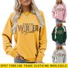 Womens Long Sleeve Round Neck Graphic Print Loose Fit Sweatshirt Casual Fashion Top