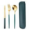 410 Stainless Steel Travel Cutlery Set: Fork, Spoon & Chopsticks In Gift Box. Perfect for Students!