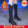 High-heeled boots shoes autumn and winter pointed thick-heeled thin boots velvet warm temperament Martin women's boots