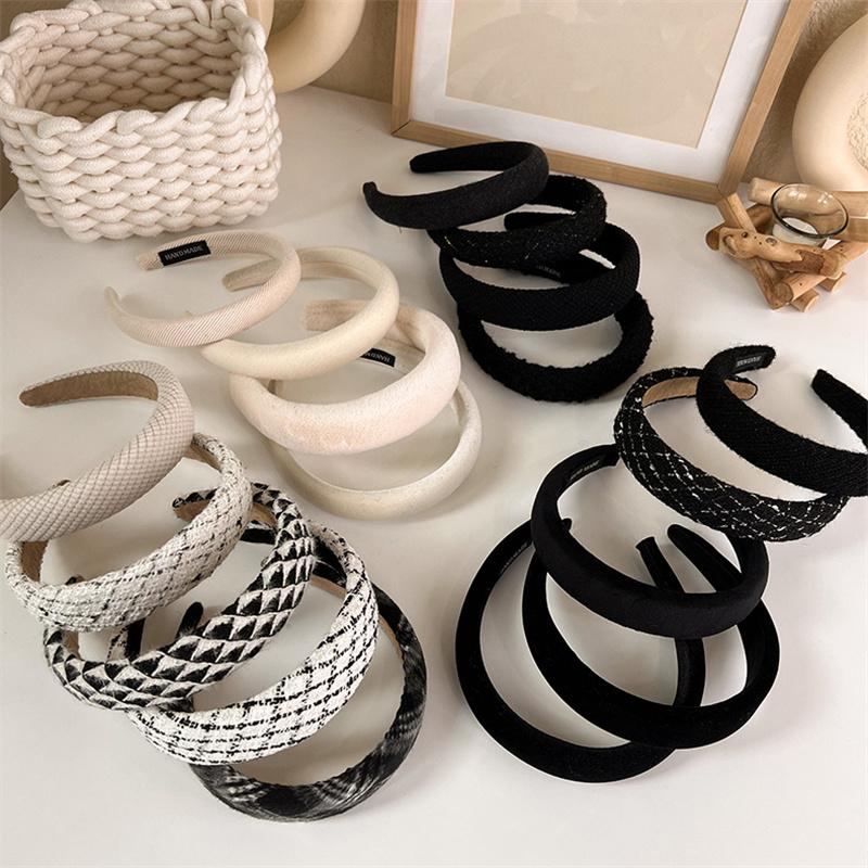 Korea Winter Warme Wollige Schwamm Haarband Gepolstert Mode Haaraccessoires für Frauen Mädchen Einfarbiges Stirnband Haarreif Kopfschmuck